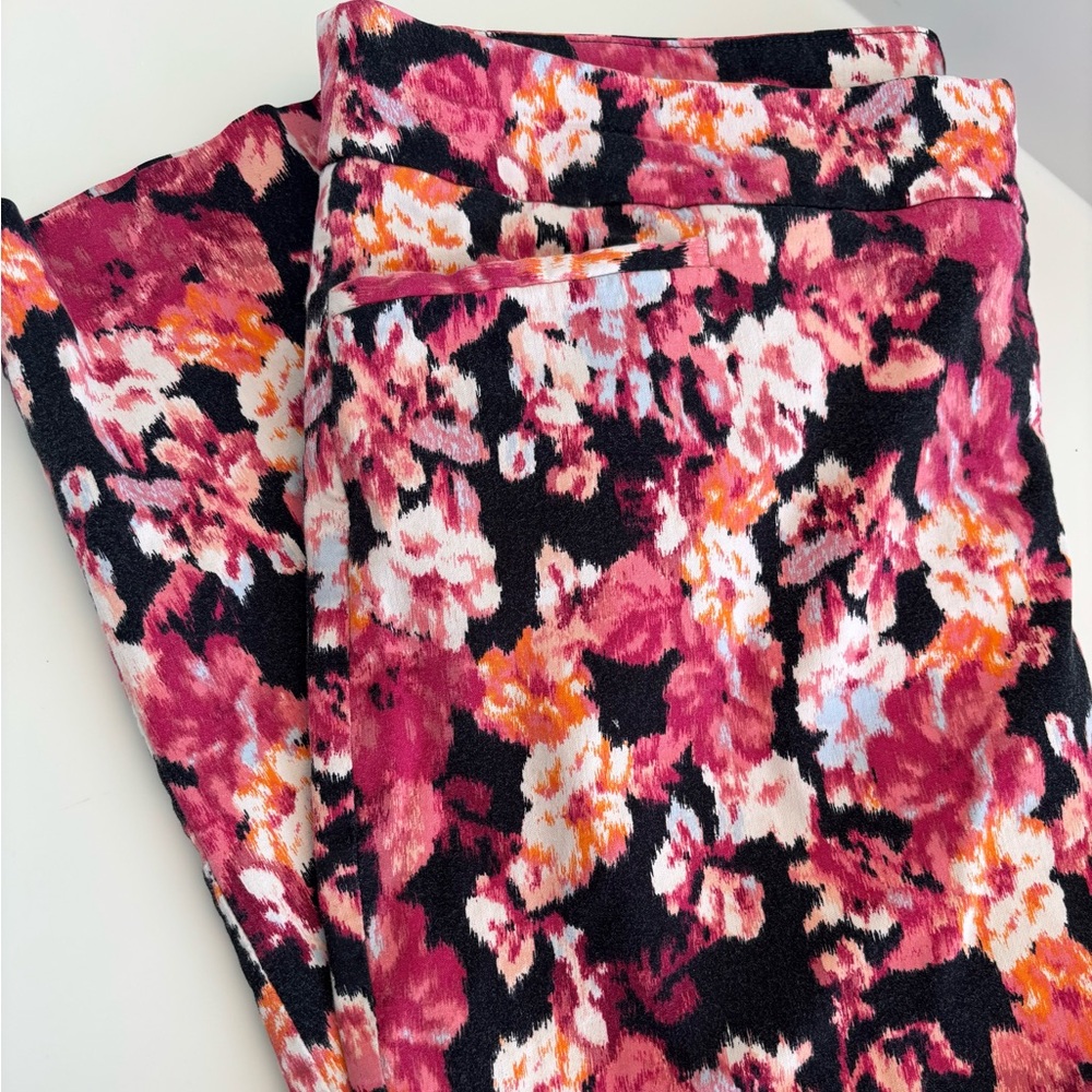 Chico's Floral Pants Multicolor Abstract Print XL